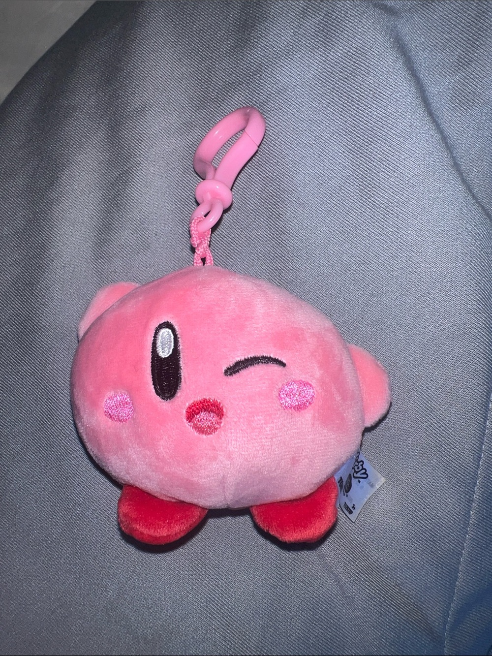 Pink Winking Plush Clip-On Keychain - Kids Accessory